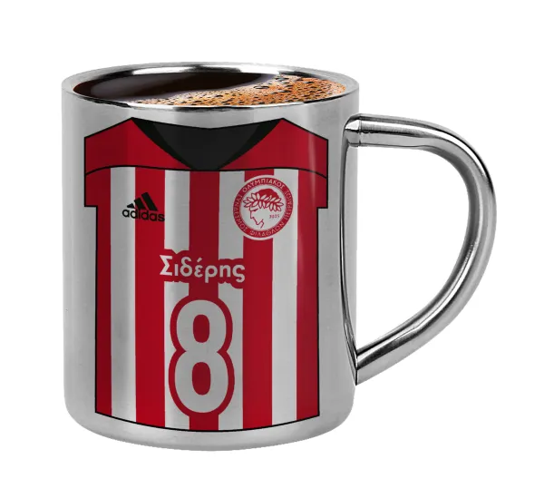 Ολυμπιακός εμφάνιση — Double-wall metal cup for espresso (220ml)