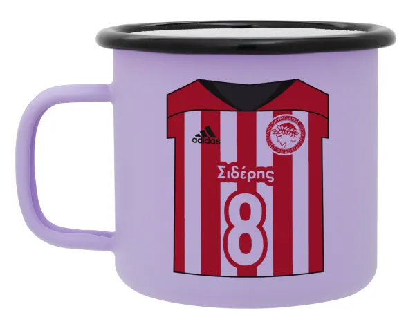 Ολυμπιακός εμφάνιση — Metal enamel mug, matte light pastel purple, 360ml