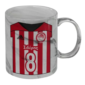 Ολυμπιακός εμφάνιση, Mug ceramic marble style, 330ml