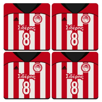 Ολυμπιακός εμφάνιση, ΣΕΤ 4 Σουβέρ ξύλινα τετράγωνα (9cm)