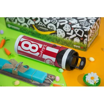 Ολυμπιακός εμφάνιση, Easter candle,Travel Tumbler 2 Lids, with metal straw & cleaning brush & aromatic flat candle (30cm) (BLUE)