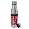 Metallic water bottle, stainless steel, 750ml