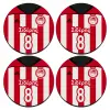 SET of 4 round wooden coasters (9cm)