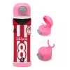 Children's hot water bottle, stainless steel, with safety straw, PINK (500ml)