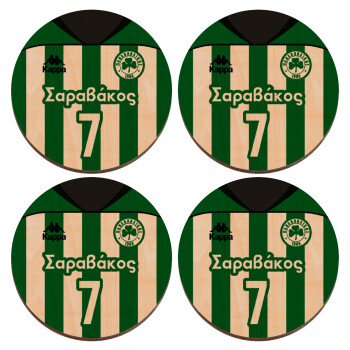 Παναθηναϊκός εμφάνιση, ΣΕΤ x4 Σουβέρ ξύλινα στρογγυλά plywood (9cm)