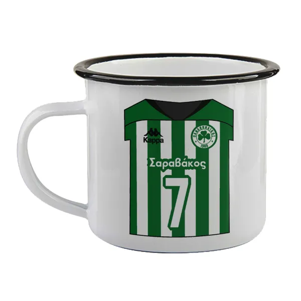 Παναθηναϊκός εμφάνιση — Enamel mug with black rim, 360ml