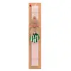 Easter Set, wooden keychain & scented flat Easter candle (30cm) (PINK)