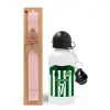 Easter Set, metallic aluminum bottle (500ml) & aromatic flat Easter candle (30cm) (PINK)