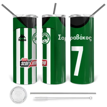 Παναθηναϊκός εμφάνιση, Tumbler stainless steel 600ml, with metal straw & cleaning brush