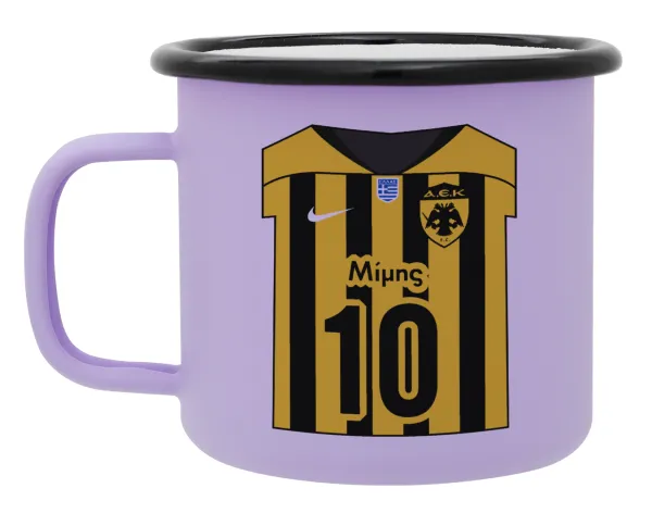 ΑΕΚ εμφάνιση — Metal enamel mug, matte light pastel purple, 360ml
