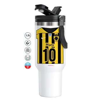 ΑΕΚ εμφάνιση, Mega Tumbler με καπάκι, διπλού τοιχώματος (θερμό) 1,2L