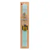 Easter Set, wooden keychain & aromatic flat Easter candle (30cm) (TURQUOISE)