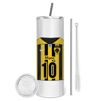 ΑΕΚ εμφάνιση, Tumbler stainless steel 600ml, with metal straw & cleaning brush