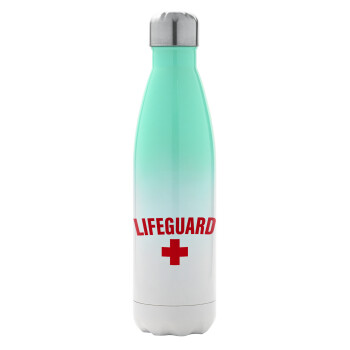 Lifeguard, Μεταλλικό παγούρι θερμός Πράσινο/Λευκό (Stainless steel), διπλού τοιχώματος, 500ml