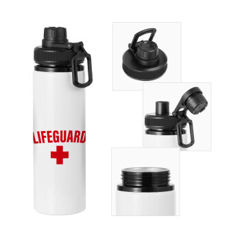 Lifeguard, Μεταλλικό παγούρι νερού με καπάκι ασφαλείας, αλουμινίου 850ml