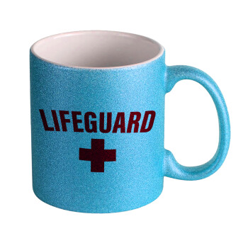 Lifeguard, Κούπα Σιέλ Glitter που γυαλίζει, κεραμική, 330ml