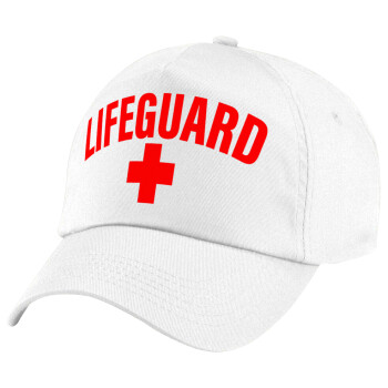 Lifeguard, Καπέλο παιδικό Baseball, 100% Βαμβακερό Twill, Λευκό (ΒΑΜΒΑΚΕΡΟ, ΠΑΙΔΙΚΟ, UNISEX, ONE SIZE)