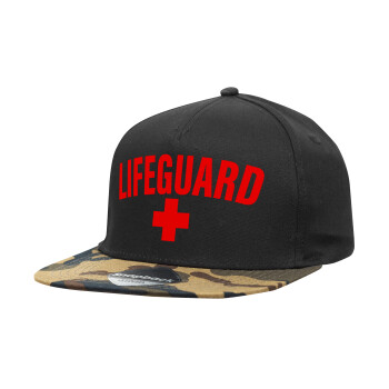 Lifeguard, Καπέλο Ενηλίκων Flat Snapback Μαύρο/Παραλαγή, (100% ΒΑΜΒΑΚΕΡΟ, ΕΝΗΛΙΚΩΝ, UNISEX, ONE SIZE)