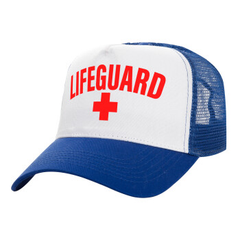 Lifeguard, Καπέλο Ενηλίκων Structured Trucker, με Δίχτυ, ΛΕΥΚΟ/ΜΠΛΕ (100% ΒΑΜΒΑΚΕΡΟ, ΕΝΗΛΙΚΩΝ, UNISEX, ONE SIZE)