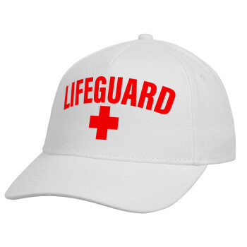 Lifeguard, Καπέλο Ενηλίκων Baseball, Drill, Λευκό (100% ΒΑΜΒΑΚΕΡΟ, ΕΝΗΛΙΚΩΝ, UNISEX, ONE SIZE)