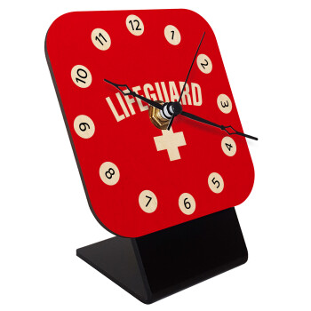 Lifeguard, Quartz Table clock in natural wood (10cm)