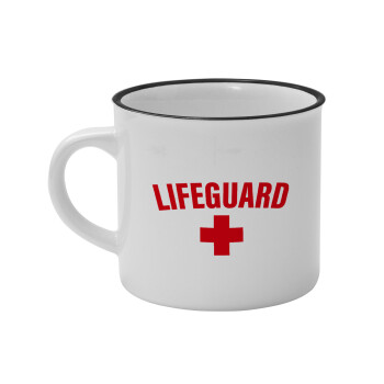 Lifeguard, Κούπα κεραμική vintage Λευκή/Μαύρη 230ml