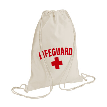Lifeguard, Τσάντα πλάτης πουγκί GYMBAG natural (28x40cm)