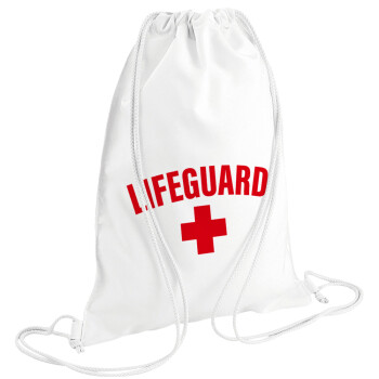 Lifeguard, Τσάντα πλάτης πουγκί GYMBAG λευκή (28x40cm)