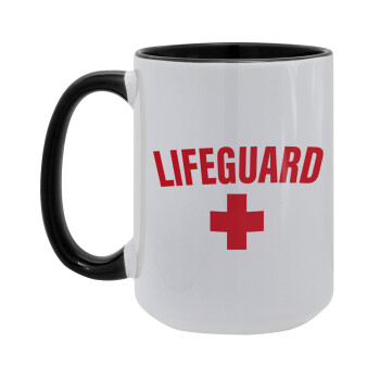 Lifeguard, Κούπα Mega 15oz, κεραμική Μαύρη, 450ml