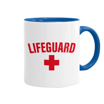 Lifeguard, Mug colored blue, ceramic, 330ml