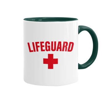 Lifeguard, Mug colored green, ceramic, 330ml
