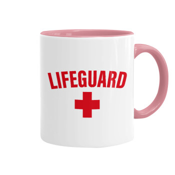 Lifeguard, Mug colored pink, ceramic, 330ml