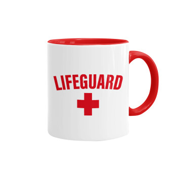 Lifeguard, Κούπα χρωματιστή κόκκινη, κεραμική, 330ml