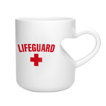 Lifeguard, Κούπα καρδιά λευκή, κεραμική, 330ml