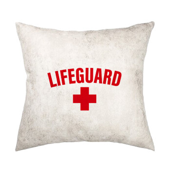 Lifeguard, Μαξιλάρι καναπέ Δερματίνη Γκρι 40x40cm με γέμισμα