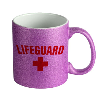 Lifeguard, Κούπα Μωβ Glitter που γυαλίζει, κεραμική, 330ml