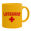 Ceramic coffee mug yellow, 330ml