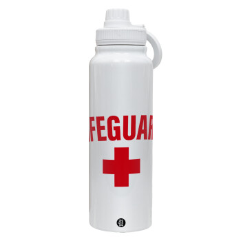 Lifeguard, 1L Stainless Steel Thermal Bottle with Phone Holder & Double Wall Insulation