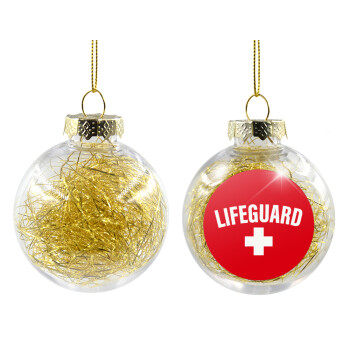 Lifeguard, Χριστουγεννιάτικη μπάλα δένδρου διάφανη με χρυσό γέμισμα 8cm