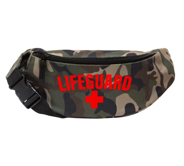 Lifeguard — Unisex waist bag (banana) in Jungle camouflage color with 2 pockets