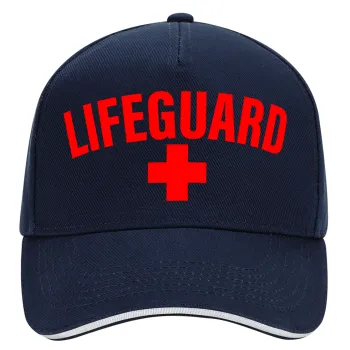 Lifeguard, DRILL Adult Ultimate Hat BLUE/WHITE, (100% COTTON, ADULT, UNISEX, ONE SIZE)