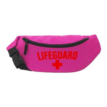 Lifeguard, Unisex τσαντάκι μέσης (μπανάνα) χρώματος ΡΟΖ με 2 τσέπες