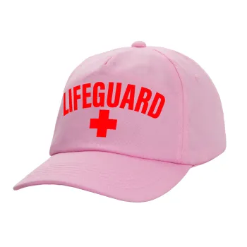 Lifeguard, Καπέλο παιδικό casual μπειζμπολ, 100% Βαμβακερό Twill, ΡΟΖ (ΒΑΜΒΑΚΕΡΟ, ΠΑΙΔΙΚΟ, ONE SIZE)