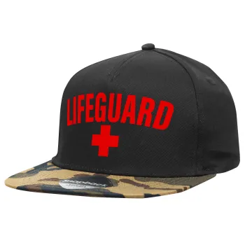 Lifeguard, Καπέλο Ενηλίκων Flat Snapback Μαύρο/Παραλλαγή, (100% ΒΑΜΒΑΚΕΡΟ TWILL, ΕΝΗΛΙΚΩΝ, UNISEX, ONE SIZE)