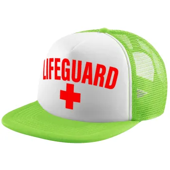 Lifeguard, Καπέλο παιδικό Soft Trucker με Δίχτυ ΠΡΑΣΙΝΟ/ΛΕΥΚΟ (POLYESTER, ΠΑΙΔΙΚΟ, ONE SIZE)
