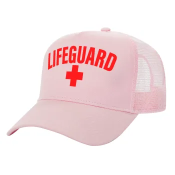 Lifeguard, Καπέλο Ενηλίκων Structured Trucker, με Δίχτυ, ΡΟΖ (100% ΒΑΜΒΑΚΕΡΟ, ΕΝΗΛΙΚΩΝ, UNISEX, ONE SIZE)