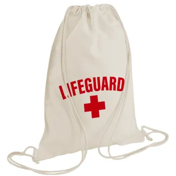Lifeguard, Τσάντα πλάτης πουγκί GYMBAG natural (28x40cm)