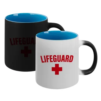 Lifeguard, Κούπα Μαγική εσωτερικό μπλε, κεραμική 330ml που αλλάζει χρώμα με το ζεστό ρόφημα