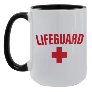 Lifeguard, Κούπα Mega 15oz, κεραμική Μαύρη, 450ml