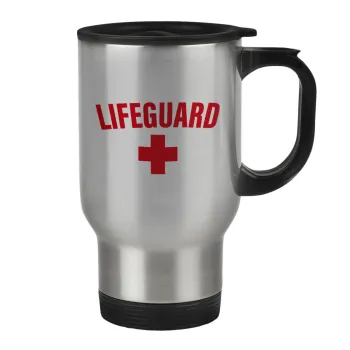 Lifeguard, Stainless steel travel mug with lid, double wall 450ml